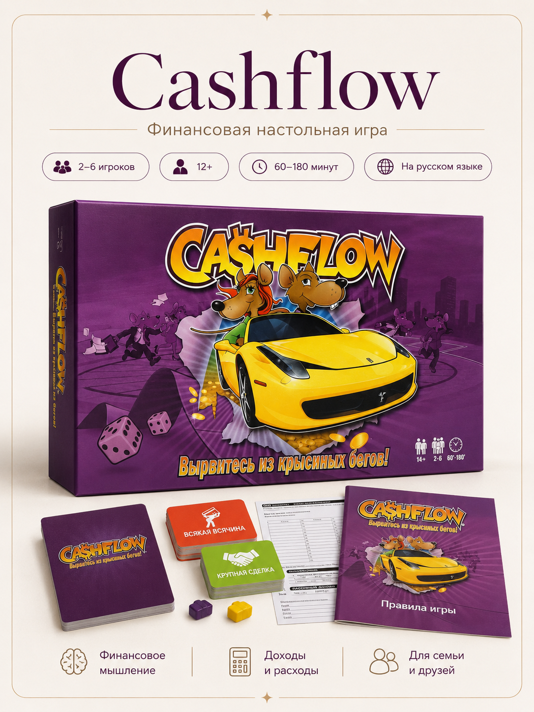 Настольная игра - Cashflow (на русском) YIWU-CHINA